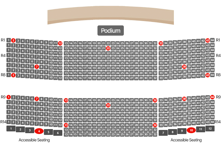 Concert Hall 1F seating chart