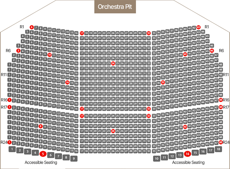 Opera House 1F seating chart