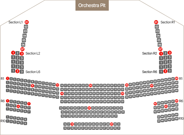 Opera House 2F seating chart
