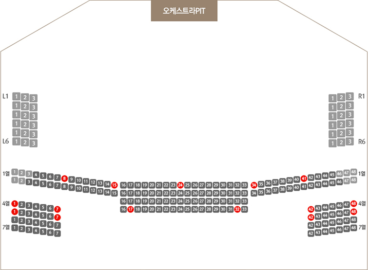 오페라하우스 3층 좌석배치도