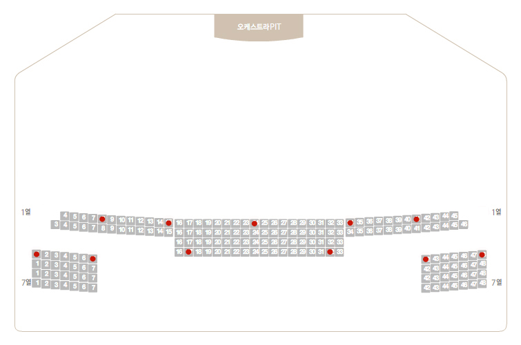 오페라하우스 3층 좌석안내도