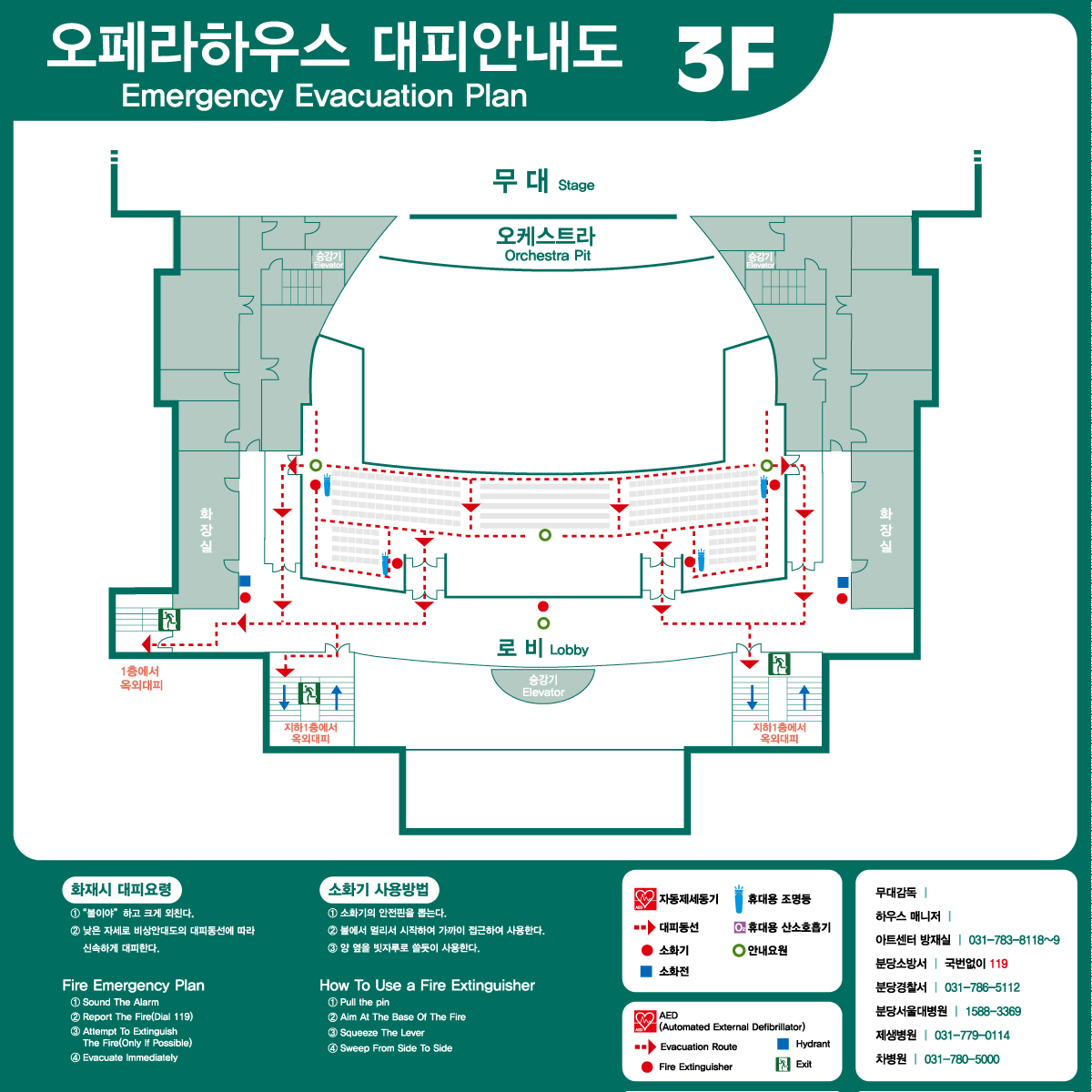 오페라하우스 3층 대피안내도